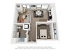 One bedroom floor plan The Mansion_B9